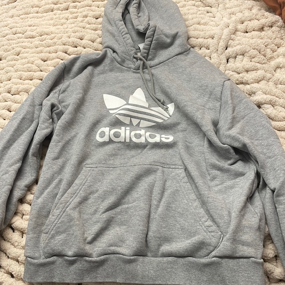 Adidas grey hoodie size Large